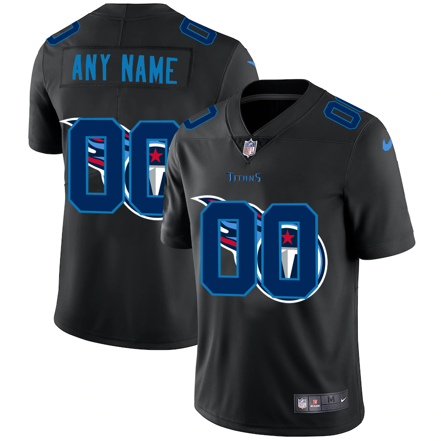 Wholesale Tennessee Titans Custom Men Nike Team Logo Dual Overlap Limited NFL Jersey Black->customized nfl jersey->Custom Jersey